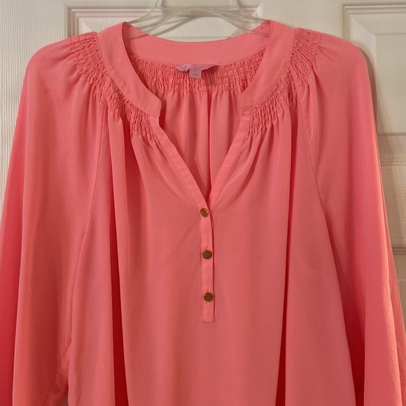 Lilly Pulitzer Elsa 100% silk blouse size XL - Picture 4 of 12